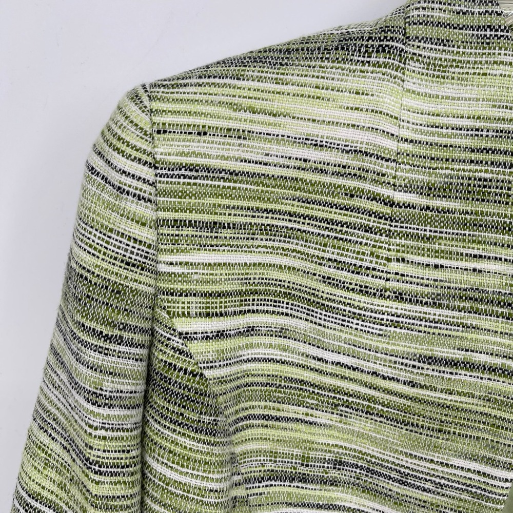 Kasper Women's Green Tweed Textured Co-ord Blazer Skirt Suit Set Size 4P Petite - Picture 4 of 10